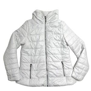 Stoic Backcountry Insulated White Puffer Jacket‎ Coat Funnel Mockneck Womens XL